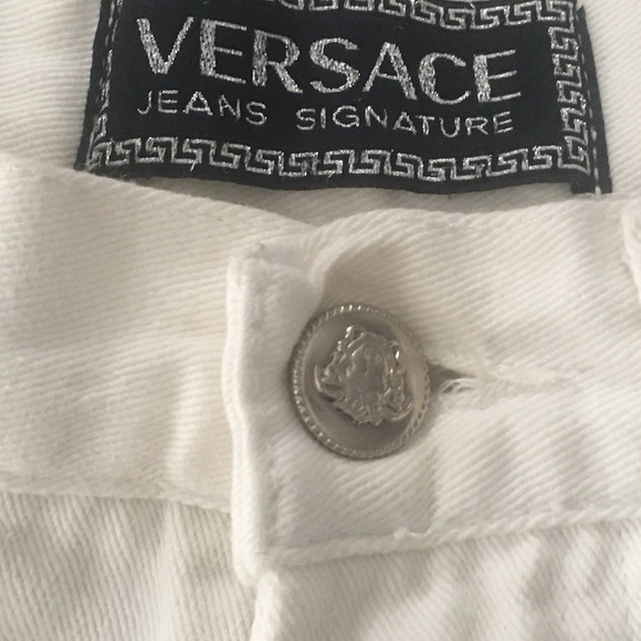 Versace White Jeans Signature high waist 27" hips 29" length 31-32 skinny - Picture 4 of 15